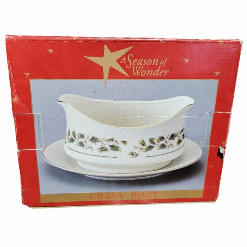 Vintage A Season of Wonder Gravy Boat w Underplate Fine China Japan - Picture 1 of 5